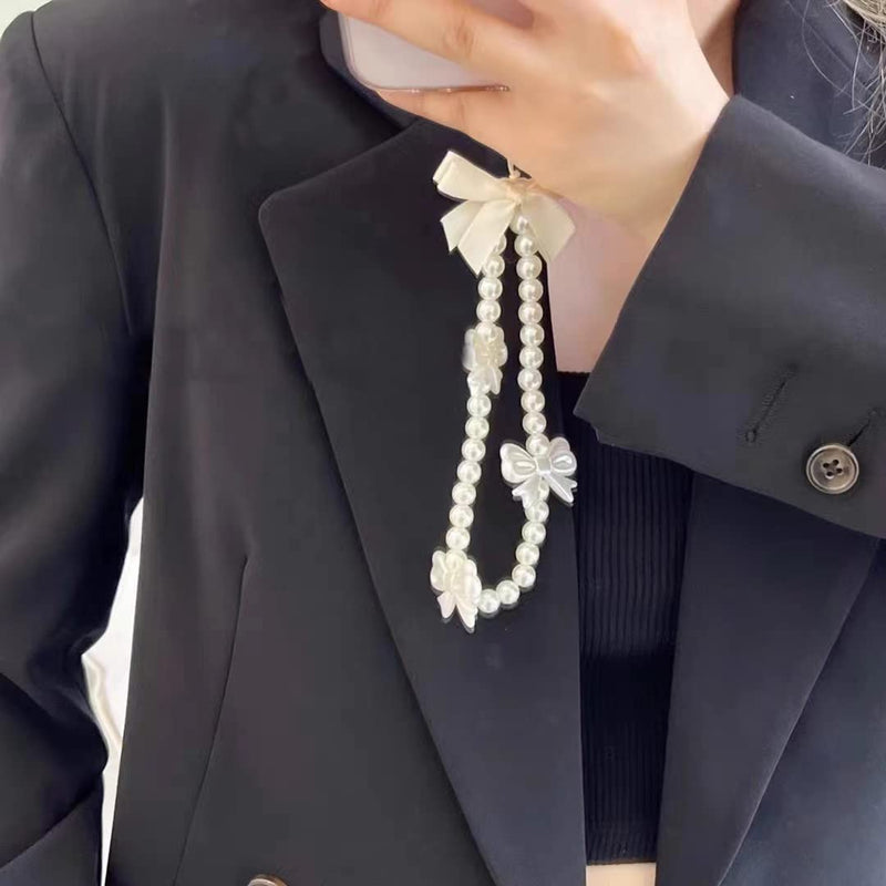 Phone Charms Strap,Pink Cute Phone Charms Aesthetic Love Phone Chain Girl Beaded Phone Strap Pearl Beaded Phone Lanyard Jewelry(pearl butterfly)