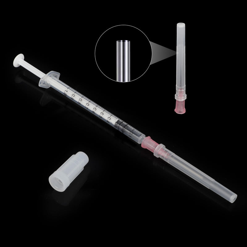 12-Piece 1 ml Syringe Set with Luer Plastic Syringe Set with Blunt Needles for Refilling, Measuring Oil, Glue, Liquids, Pets, Scientific Laboratories Syringe with Needle