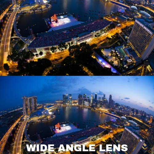 Upgraded Phone Camera Lens Kit (5 in 1) - Macro Lens+Super Wide Angle Lens+Telephoto Zoom Lens+198 Fisheye Lens+CPL for iPhone, Pixel, Samsung, Android, Smartphones 5 in 1