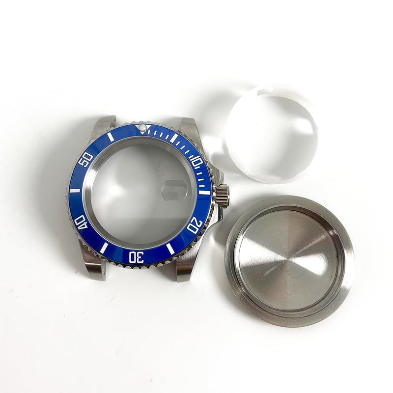 Watch Case with Band for Seiko NH35, Blue Bezel Diver Style Case Set, 904L Stainless Steel & Sapphire Crystal‌