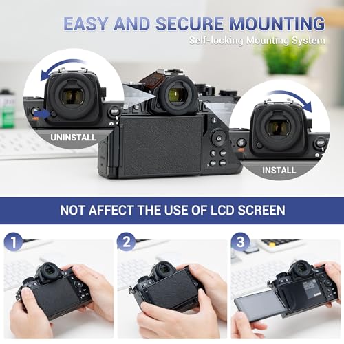 JJC 2-Pack DK-33 Soft Eyecup Eye Cup Eyepiece & Metal Hand Grip Handgrip Bracket for Nikon Zf Z f Camera, Nikon Zf Camera Accessories
