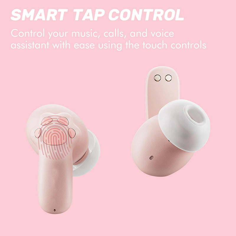 Xmenha Kids Pink Cute Earbuds for Small Ears Women Pink Wireless Earbuds Kids for Small Ear Canals Pink Ear Buds Kawaii Headphones Kids Ear Buds for Small Ears Kids Earphones