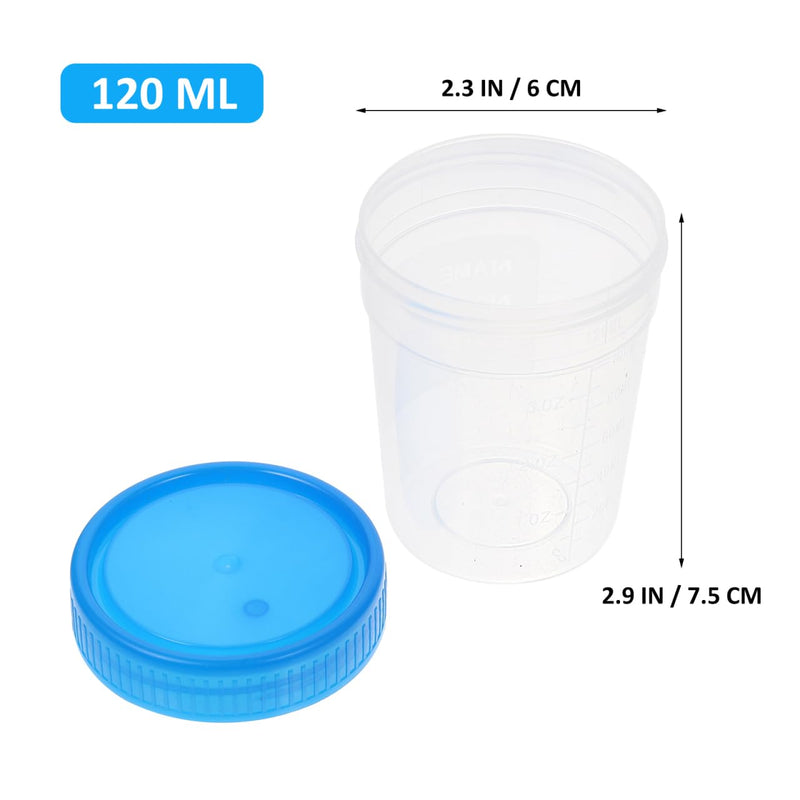 iplusmile 10 Pieces Urine Cups - 120 ml Sample Cup with Screw Lid Urine Sample Cup Urine Sample Cups Bottle with Graduated for Home Laboratory (Random Colour)