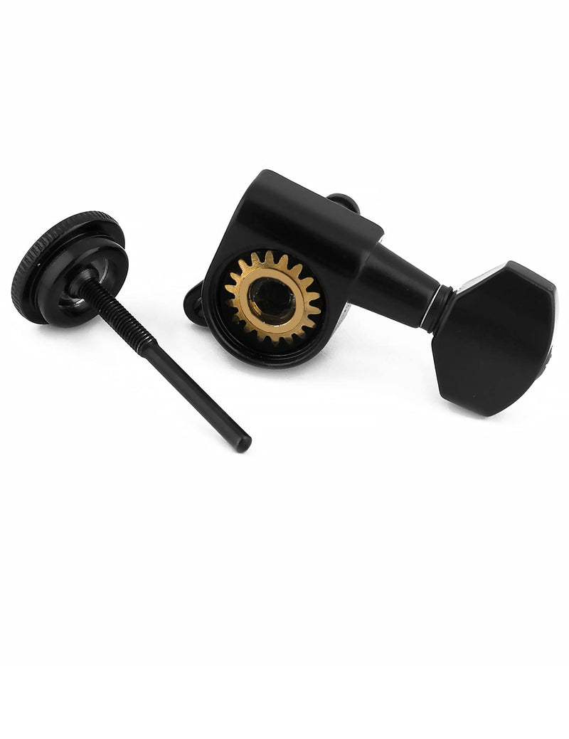[AUSTRALIA] - Metallor Locking Guitar String Tuning Pegs 18:1 Gear Ratio Guitar Machines Heads Tuners Tuning Keys 3L 3R for ST TL LP SG Style Electric Guitar or Folk Acoustic Guitar Parts Replacement Black. 