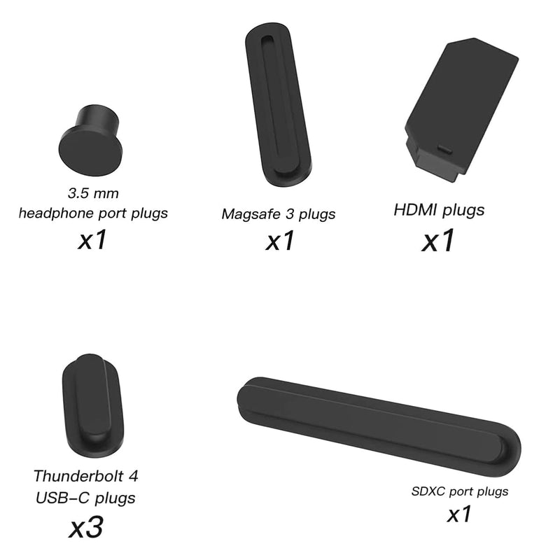 14 PCS Dust Plug Cover Dirt Plug Cups Set for MacBook Pro 14/MacBook Pro 16 inch M3 M2 M1 Pro/Max 2023 2021(A2779/A2442/A2780/A2485), Dust Plug for HDMI, Thunderbolt, SD, Charger Port & Headphone
