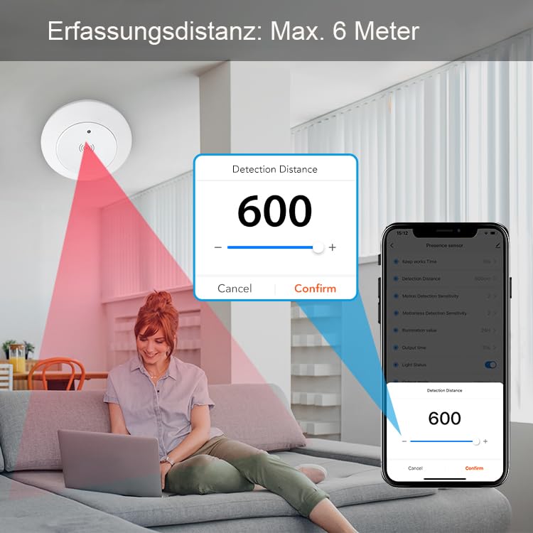 Haozee - Presence Sensor, Zigbee Millimeter Wave Presence Sensor, Intelligent Motion Sensor Light Switch with Auto On/Off, Requires TUYA HUB, Supports Home Assistant