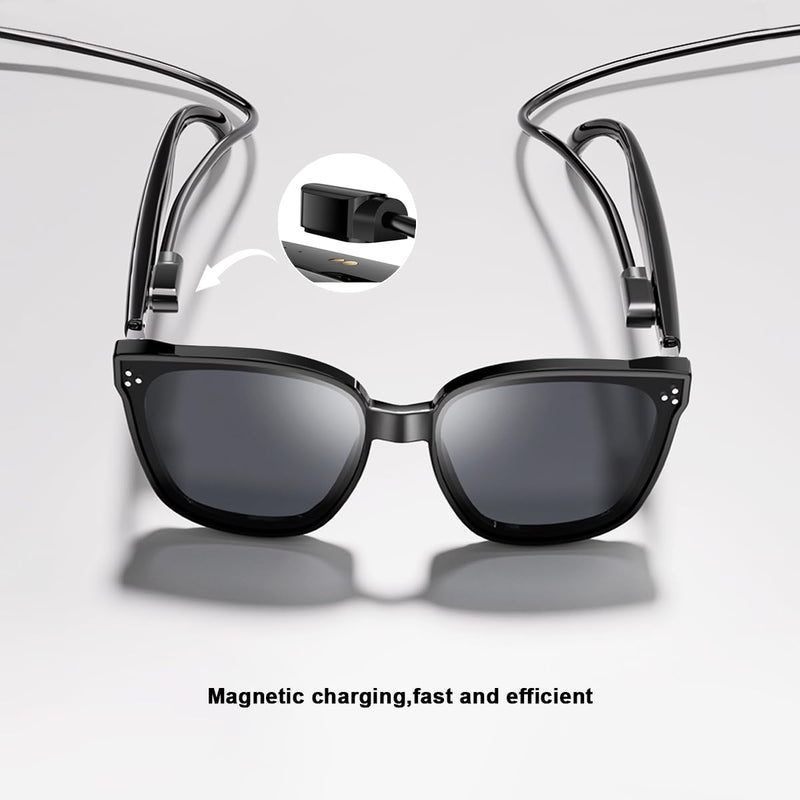 Bluetooth smart sunglasses, audio glasses, nylon lenses, built-in microphone and speaker, UV protection, voice assistant for women Bluetooth glasses
