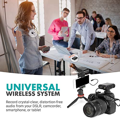 Movo WMX-1 2.4GHz Wireless Lavalier Microphone System Compatible with DSLR Cameras, Camcorders, iPhone, Android Smartphones, and Tablets (200' ft Audio Range) 1 Transmitter