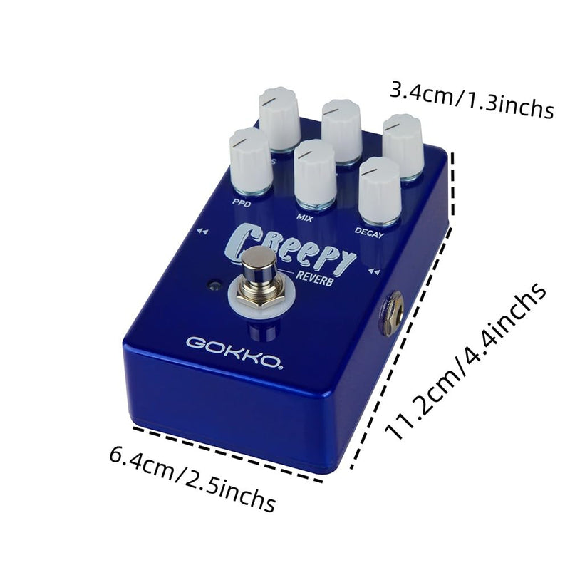 CREEPY REVERB GK - 26 - Versatile Reverb Pedal with 6 - Control Tone Shaping - True Bypass & Durable Metal Enclosure