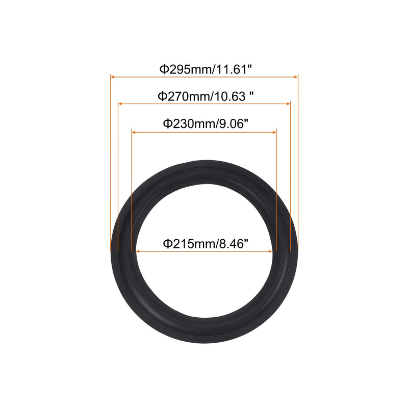 MECCANIXITY Rubber Speaker Foam Edge Surround Rings 12 Inch 215mm x 295mm Perforated Subwoofer Rings Replacement Parts for Speaker Repair or DIY Black