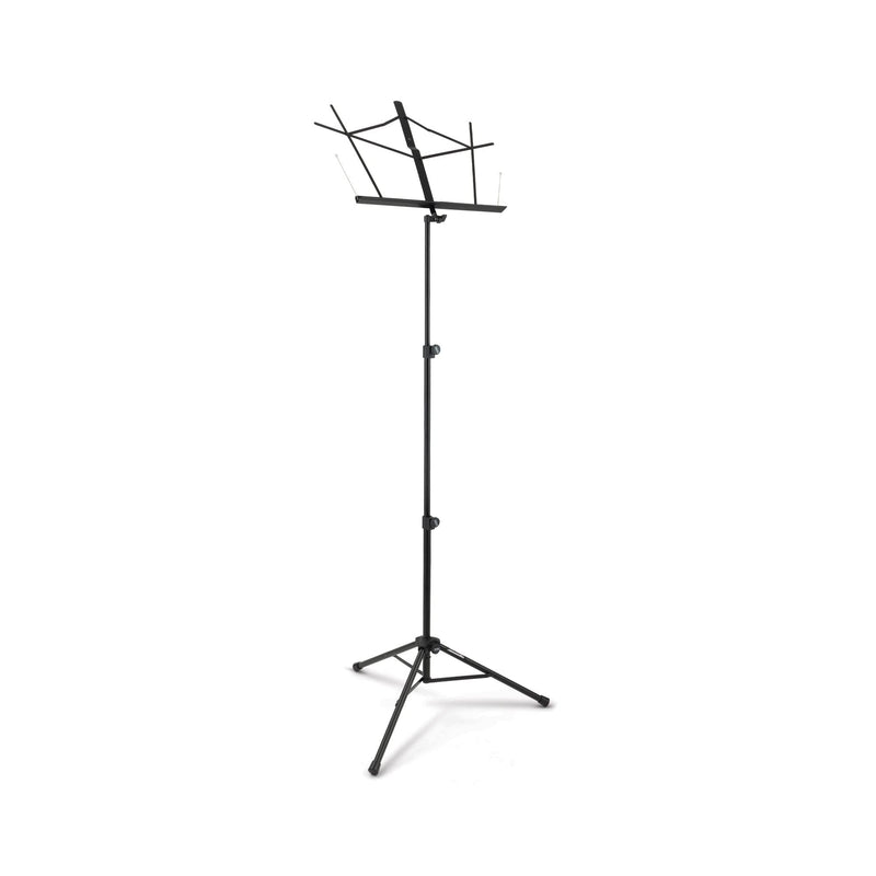 OnStage On-Stage SM7222BB Tripod-Base Sheet Music Stand with Bag (Portable, Folding Sheet Music Setup, Adjustable Height and Angle, Heavy-Duty Tubular Legs, Nonslip Rubber Feet, Metal, Black)