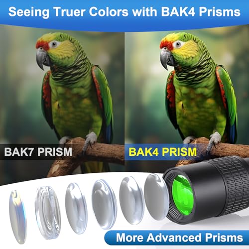 10-300x40 Monoculars for Adults High Powered – Zoom Monocular Telescope with BAK4 & FMC Lens for Concerts, Birdwatching, Stargazing (Smartphone Adapter &Tripod NOT Include) Black