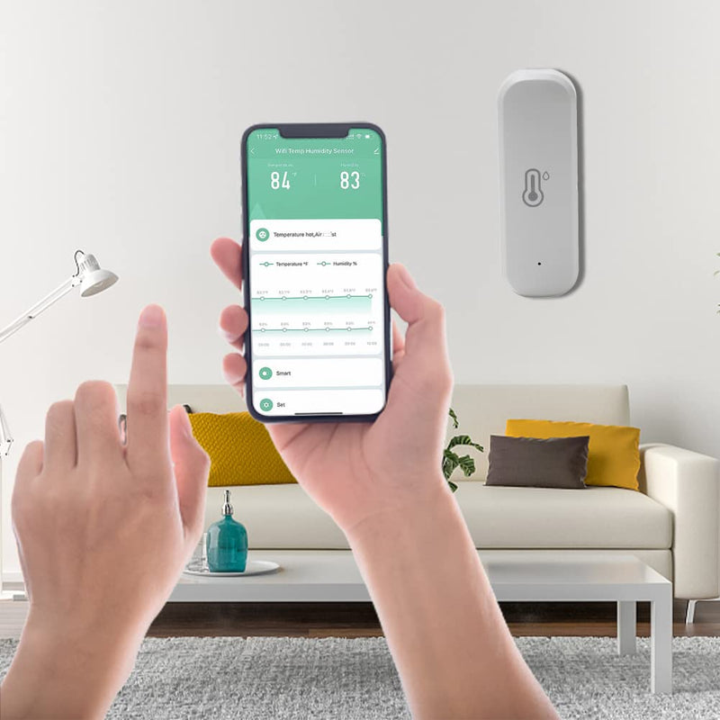 Tuya Zigbee Home Hygrometer Thermometer Sensor WiFi Temperature Humidity Sensor with Wireless Smart Temperature Humidity Detector 1 Zigbee (Need zigbee gateway)