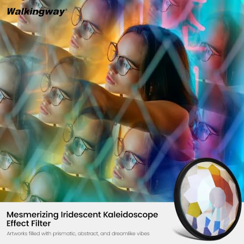 Walking Way 58mm Chromatic Kaleidoscope Filter, Rainbow Refraction Chromatic Kaleidoscope Effect