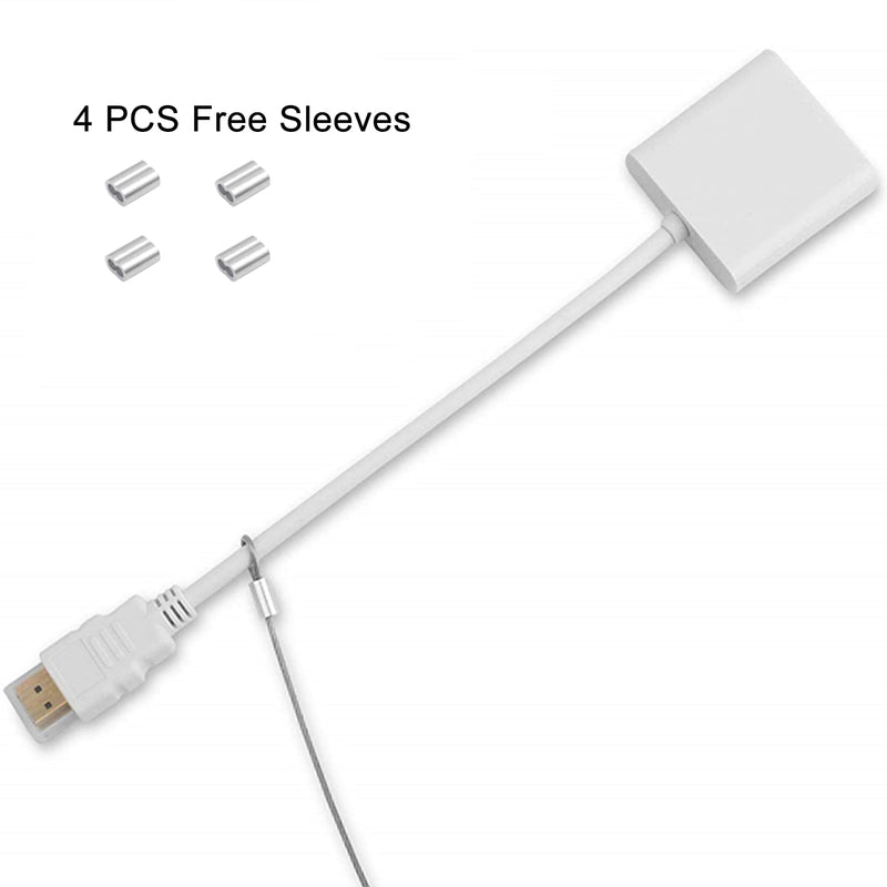 20 Pack Adjustable Cable Tethers, Universal Adapter Lock Kit DIY Kit Stainless Steel with Nylon Coat Tether Computers/Dongles/HDMI/VGA/DP/Mac Adapter 20