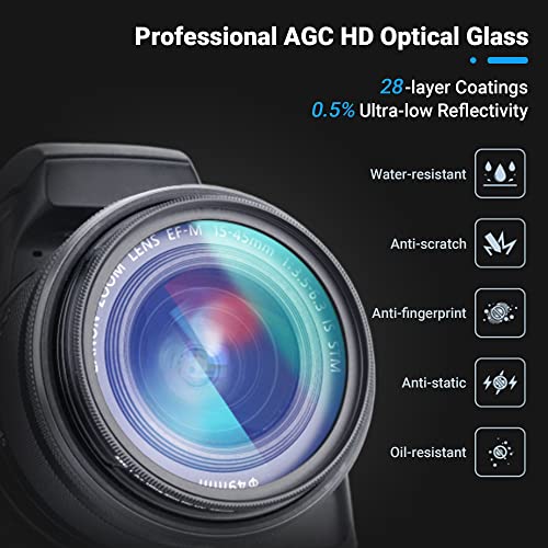 JJC 55mm Black Diffusion 1/2 Filter, Mist Cinematic Filter for Camera Lens