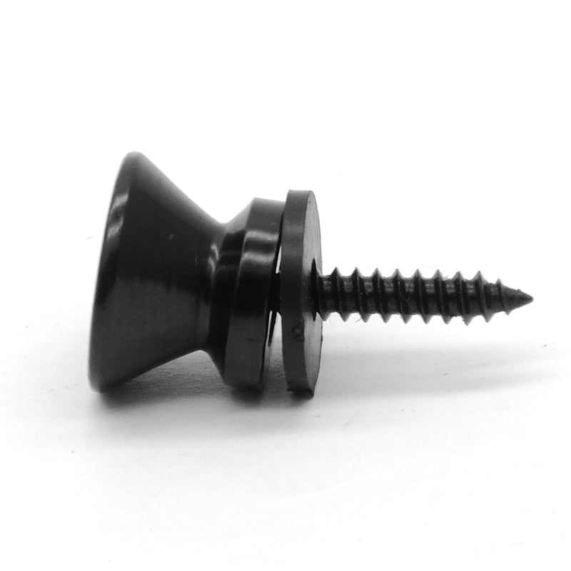 4PCS Metal Strap Buttons End Pins with Mounting Screws for Electric Acoustic Guitar, Bass, Ukulele (Black) Black