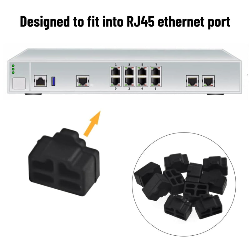 10Pcs Ethernet Dust Cover, RJ45 Anti-Dust Silicone Plugs Protector Stopper Cap for Female Port Protector/Blocker, Port Protector for Switch, Router, Media Converters