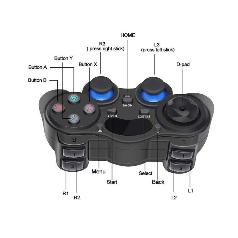 USB Wireless Gaming Controller Gamepad for PC/Laptop Computer(Windows XP/7/8/10) & PS3 & Android & Steam - [Black] (black)
