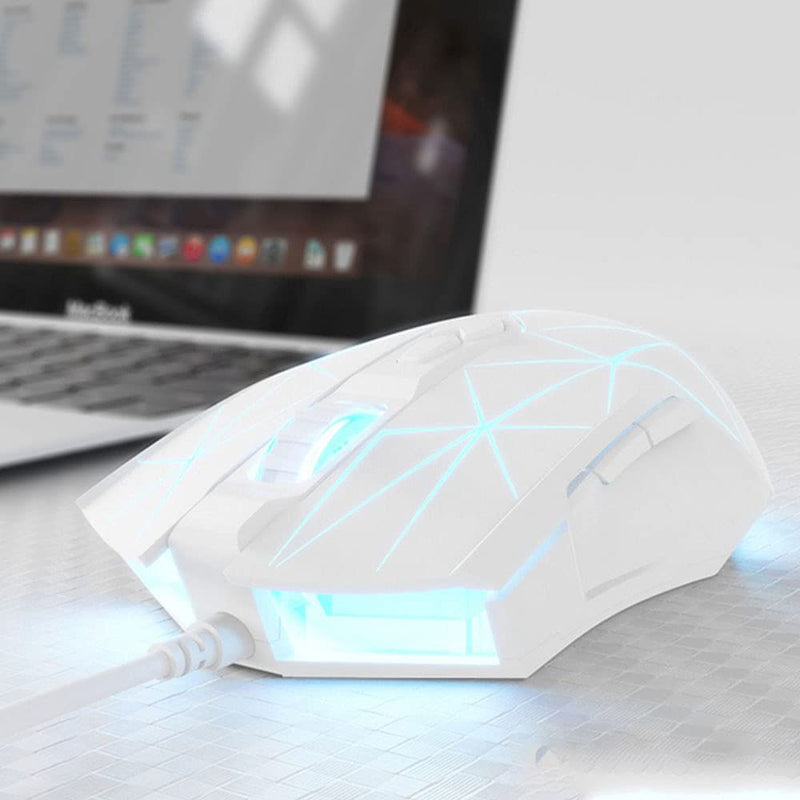 RGB Lightweight Gaming Mouse, Programmable 7 Buttons, Ergonomic LED Backlit USB Gamer Mice Computer Laptop PC, for Windows Mac OS Linux, Pink (Star White) star white