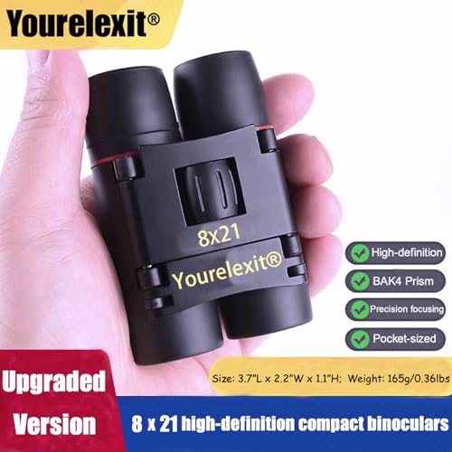 Yourelexit® Binoculars with Phone Adapter for Adults,Compact Small Pocket Mini Travel Binocular for Bird Watching Concert Theater Opera High Powered Electronics Cruise Ship Essentials Norwegian Alaska