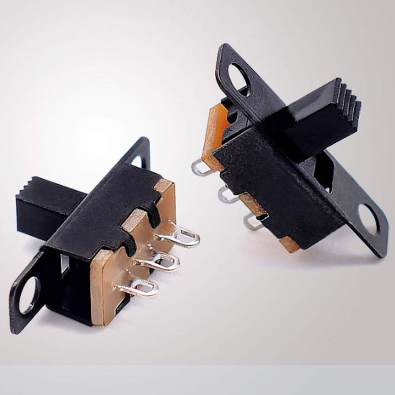 Gebildet Mini Toggle Switch SPDT Slide Switch 0.5 A 50 V DC 3 Pin 2 Positions Panel Slide Switch ON/ON Micro Miniature Locking SS-12F15 Pack of 50 E1114