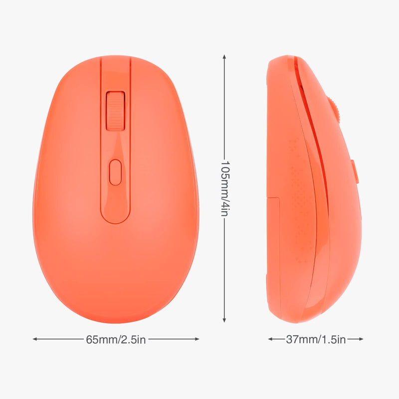 Wireless Mouse ,Rii RM700 2.4G Silent Mouse with 3200 DPI ,Computer Mouse with USB Nano Receiver for Laptop,PC,Mac,Chromebook,Windows and School Work(Orange) Orange