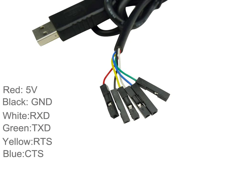 Ferwooh USB to TTL Serial Cable Adapter FTDI Chipset FT232 USB Cable TTL 3.3V for Arduino ESP8266