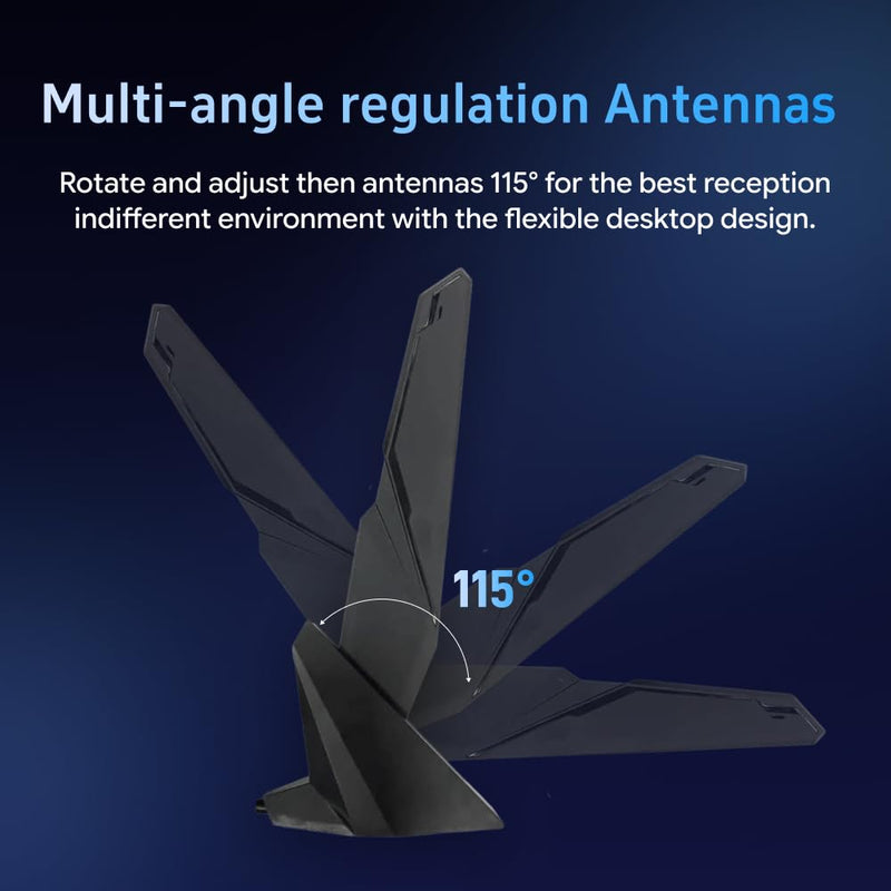 SMA WiFi 6e 2T2R Antenna 2.4G/5G Dual Band for GIGABYTE AORUS Z390 Z270 Z370 Z490 Z590 Z690 X470 X570 X570S X570I H470 H470I H610 B460 B450 B550 B560 B660 AX X299X Magnetic Base PC Desktop