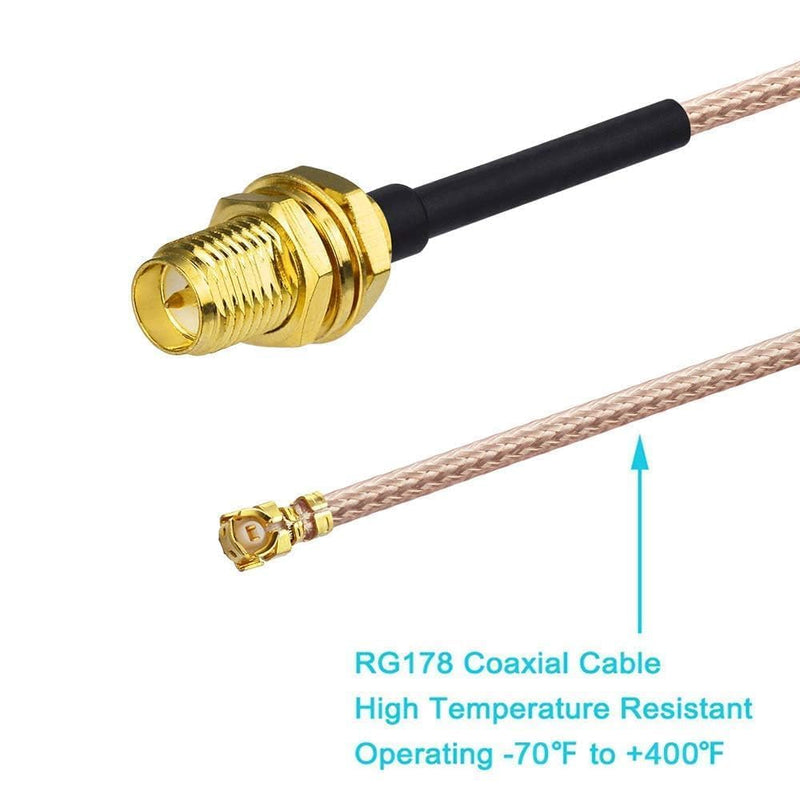 Bingfu Dual Band WiFi 2.4GHz 5GHz 5.8GHz 8dBi RP-SMA Male Antenna 20cm 8 inch RG178 Cable 4-Pack for WiFi Router Wireless Mini PCI Express PCIE Network Card Adapter