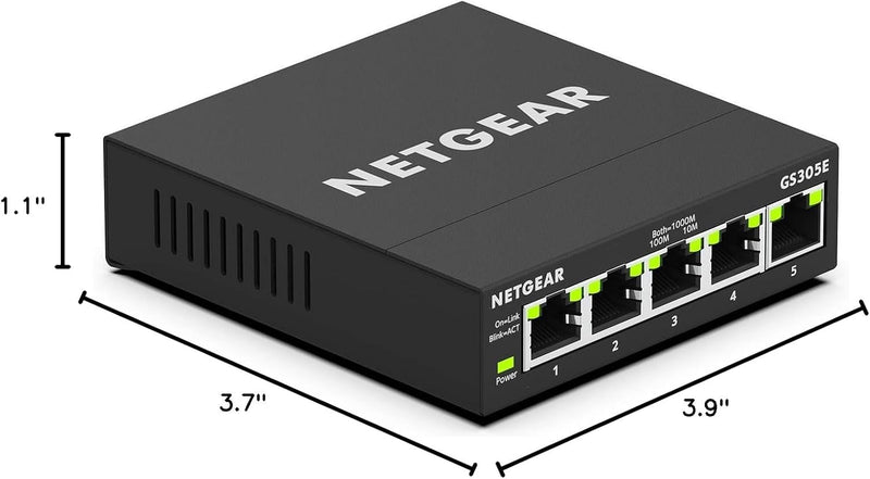 NETGEAR 5-Port Gigabit Ethernet Easy Smart Managed Network Switch (GS305E) | Essentials Model, Desktop or Wall Mount, Home Network Hub, Office Ethernet Splitter, Silent Operation 5 Port
