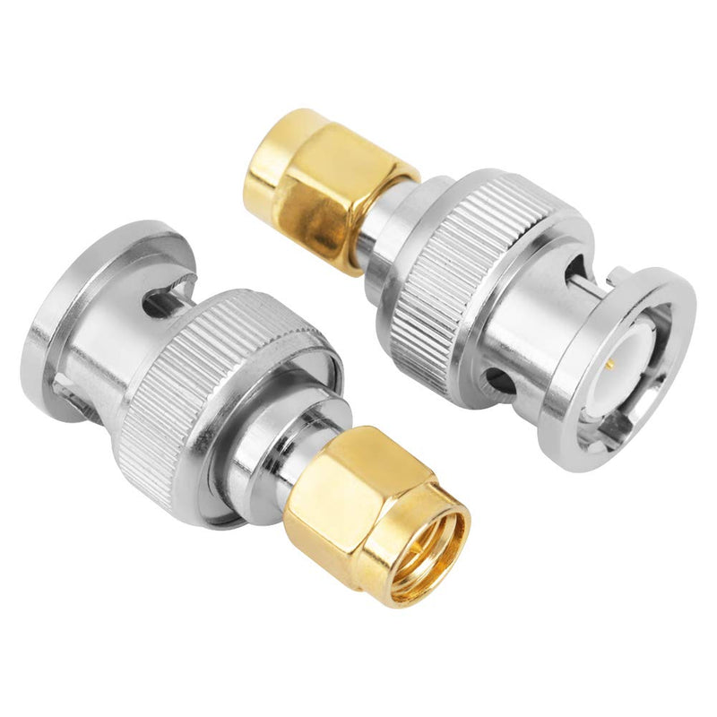 Akozon BNC Male to SMA Male Type Male Adapter Test Converter Pack of 2