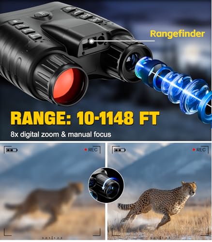 4K Night Vision Binoculars with 350m Rangefinder, 36MP，32GB