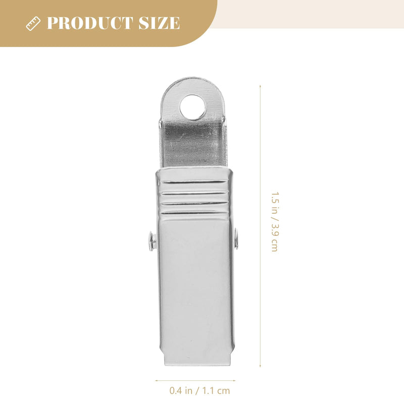 TEHAUX Pack of 20 Mini Metal Clamp Spring Clips - Wide Alligator Clip Test Lead Shower Curtain Alligator Cable Clips for Electrical Tests or Crafts in Bathroom and Home, Silver