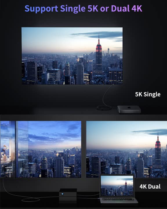 [AUSTRALIA] - Silkland 8K Mini DisplayPort to DisplayPort 1.4 Cable, [8K@60Hz, 4K@144Hz, 2K@240Hz] 32.4Gbps Bi-Directional, HDR, G-Sync, Mini DP [Thunderbolt 2 Compatible] for Gaming Laptop, MacBook, Monitor,6.6FT 6.6 Feet Dark Grey 