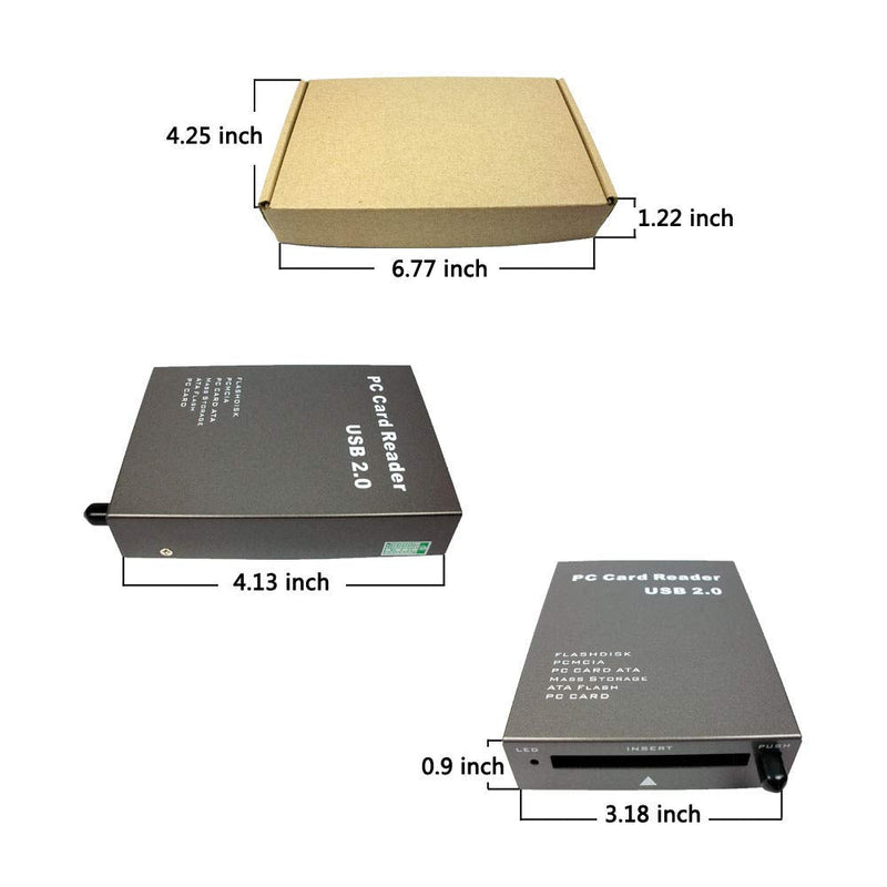 SZBJ USB2.0 Plastic Version Interface PCMCIA Card Reader,Read Flashdisk,PCMCIA,PC Card ATA,Mass Storage ATA Flash,PC Card (Card Reader, Gray)
