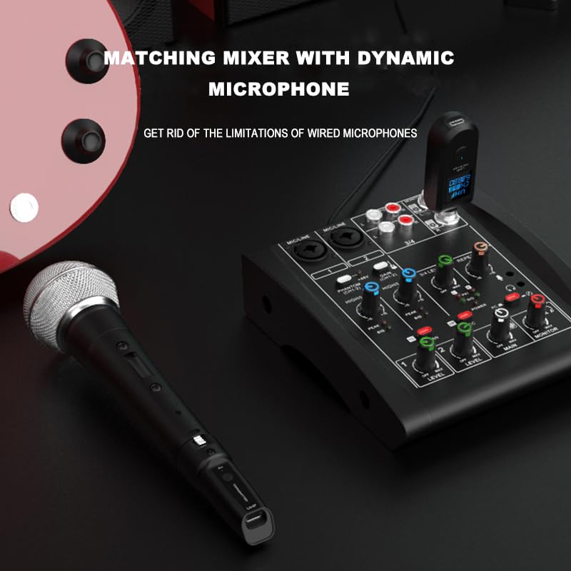 Upgrade 2.4GHZ Wireless XLR Transmitter and Receiver, Built-in Rechargeable Lithium Battery for Dynamic Microphone,Audio Mixer,Electric Guitar Bass (1 Receive + 2transmit) 1 receive + 2transmit
