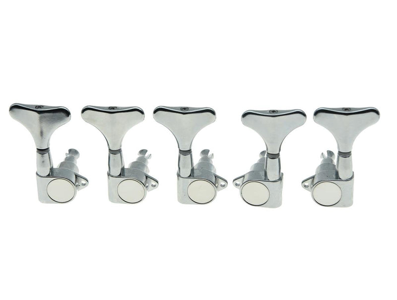 KAISH Chrome 2+3 Sealed Bass Tuners 2L3R Tuning Keys Pegs 5 String Bass Guitar Machine Heads 2L3R Chrome