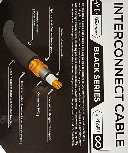 Roland Black Series 1/4-Inch TRS Male to Dual 1/4-Inch TS Male Insert/Splitter Cable - 10 Foot (RCC-10-TR28V2) 10 ft./3 m Single