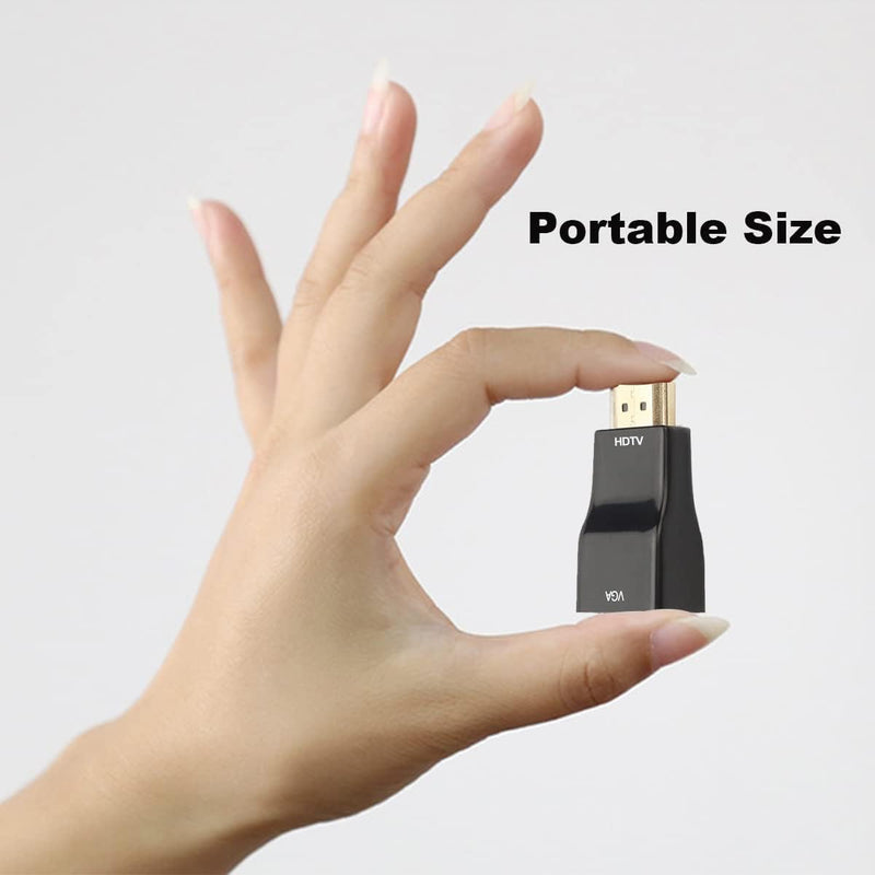 HDMI to VGA Adapter Converter 10-Pack,1080P | HDMI to SVGA Adapter Converter 1080P Male to Female Cord for Computer, Desktop, Laptop, PC, Monitor, Projector, HDTV Black