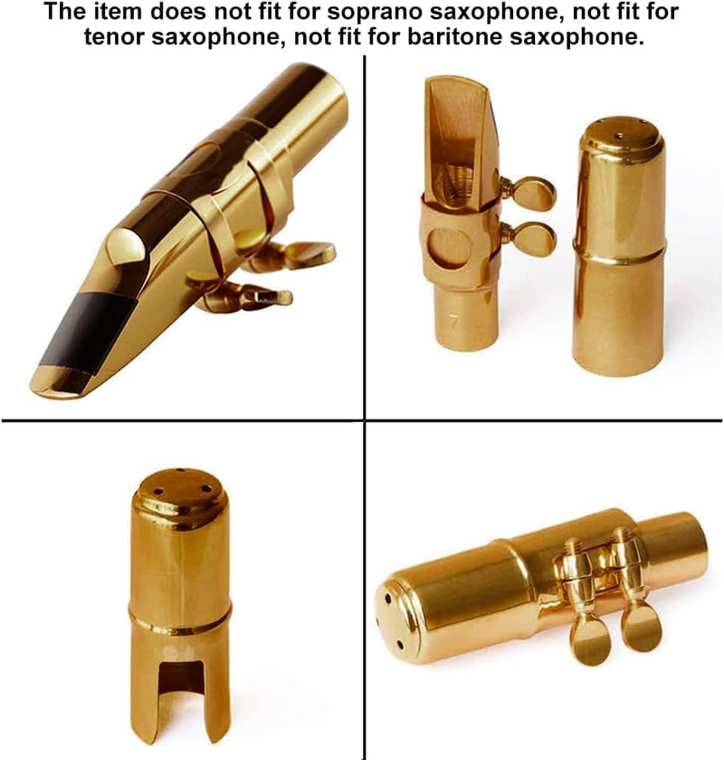 [AUSTRALIA] - Alto Sax Saxophone Mouthpiece w/Cap & Ligatures, Brass Metal Eb Alto Sax Mouthpieces 5C for Saxophone Professionals and Beginners (5C) 