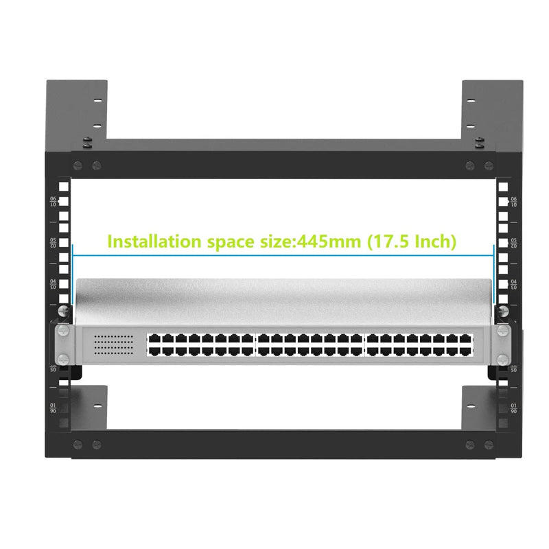 Jingchengmei 1U Server Rack Depth Extender - 4-Inch/10 cm Deep -Recessed Rack Mount Adapter Kit for Network Rack (1UEXB)