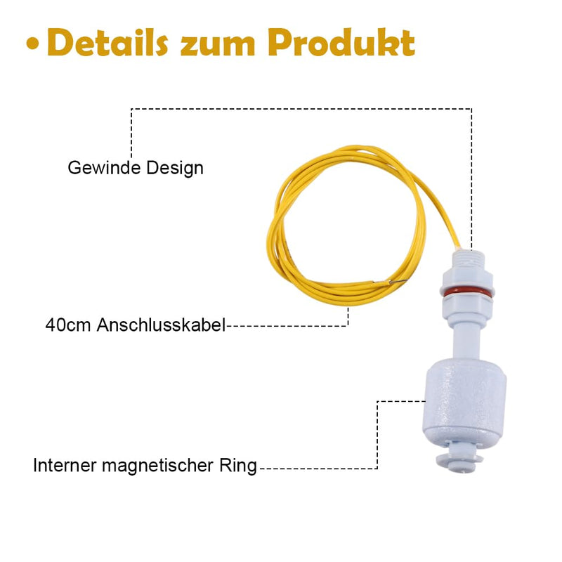 Liquid Float Switch, Pack of 5 Water Tank Pool Liquid Level Sensor Controller, Water Level Sensor for Hydroponics Gardening Aquarium Pool Tank Equipment