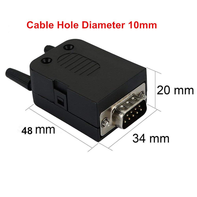 Connector DB9 RS232 D-SUB Male Adapter to Screw Connector 9 Pin Port to Terminal Connector Signal Module with Case (Male Connector DB9)
