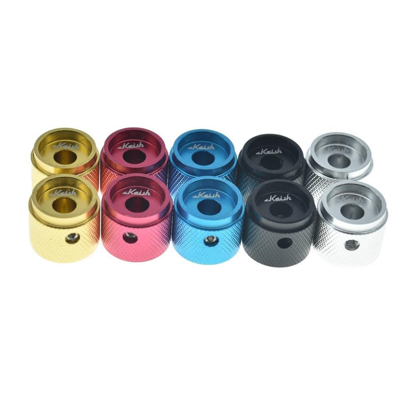 4-Pack 20mm Diam. Set Screw Style Aluminium Potentiometer Knobs 1/4" Universal Pot Control Knobs with Indicator for Guitar/Bass/AMP Amplifier Blue with Indicator Line