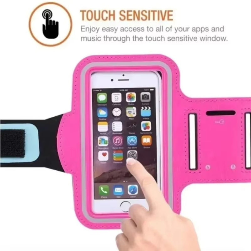 Outdoor Sports 5.5inch Mobile Phone Armband Smartphone Key Holder Gym Running Phone Bag Arm Band Cases for Samsung iPhone Holder (Black) black
