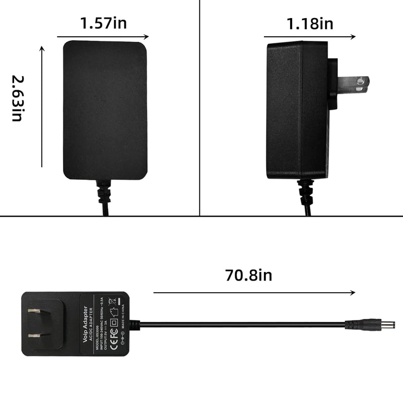 dc 5v Power Supply 5vPower Supply is Compatible with The Polycom IP Phones VVX 150, 250, 350, 450, 2200-48872-001, and 1465-48871-001.