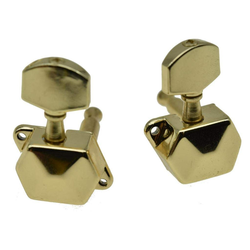 [AUSTRALIA] - KAISH 6 Inline Semi-Closed Guitar Tuning Keys Pegs Guitar Tuners Machine Heads for Electric Guitars Gold 