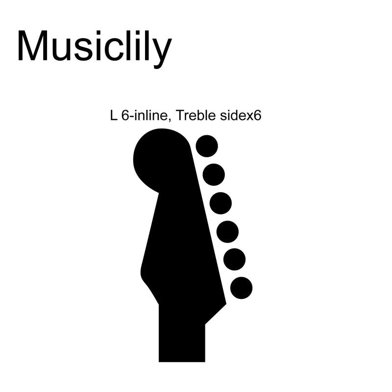 [AUSTRALIA] - Musiclily Pro Left-Handed 6-in-line 18:1 Ratio Full Sealed Locking Machine Heads Tuners Tuning Pegs Keys with Hex Button 45 Degree Screw for Strat Tele Style Electric Guitar, Chrome 6L Chrome 