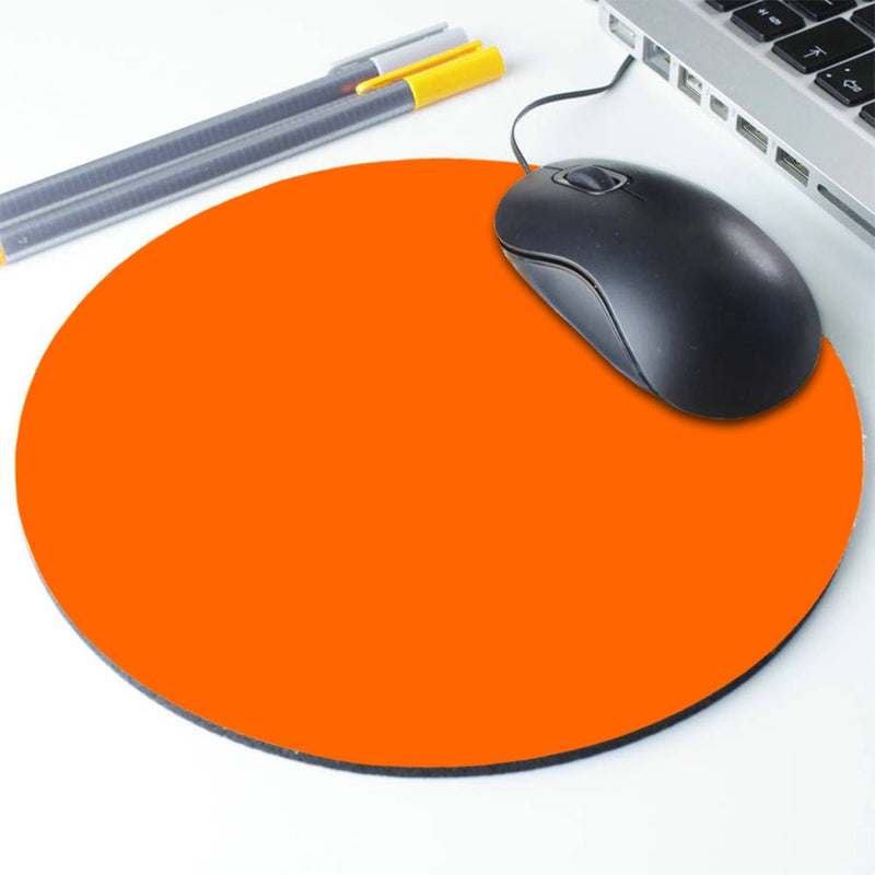 Bright Orange Fashion Design Circular Mousepad with Rubber 20cm PP-28
